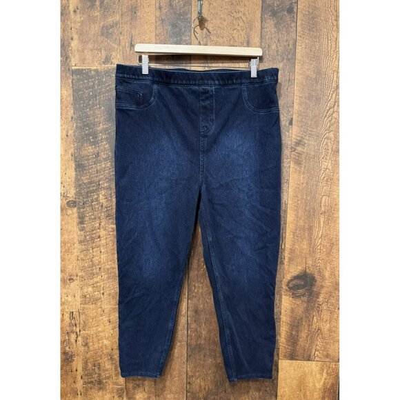 Spanx Women’s Jean Ish Ankle Leggings Blue Denim 3X EUC - Picture 2 of 6